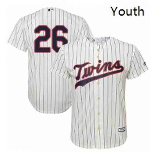 Youth Majestic Minnesota Twins 26 Max Kepler Authentic Cream Alternate Cool Base MLB Jersey
